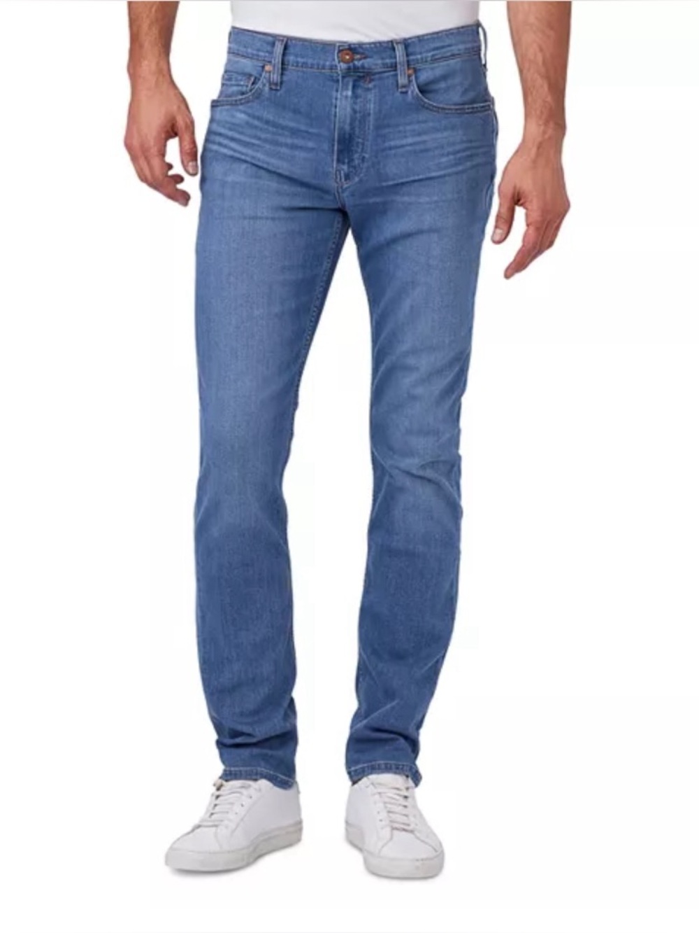 Mens Paige denim jeans Lennox slim stretch 5 pocket in Canos light blue 34